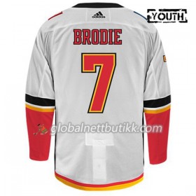 Calgary Flames Hockeydrakt TJ BRODIE 7 Hvit Adidas Authentic - Barn